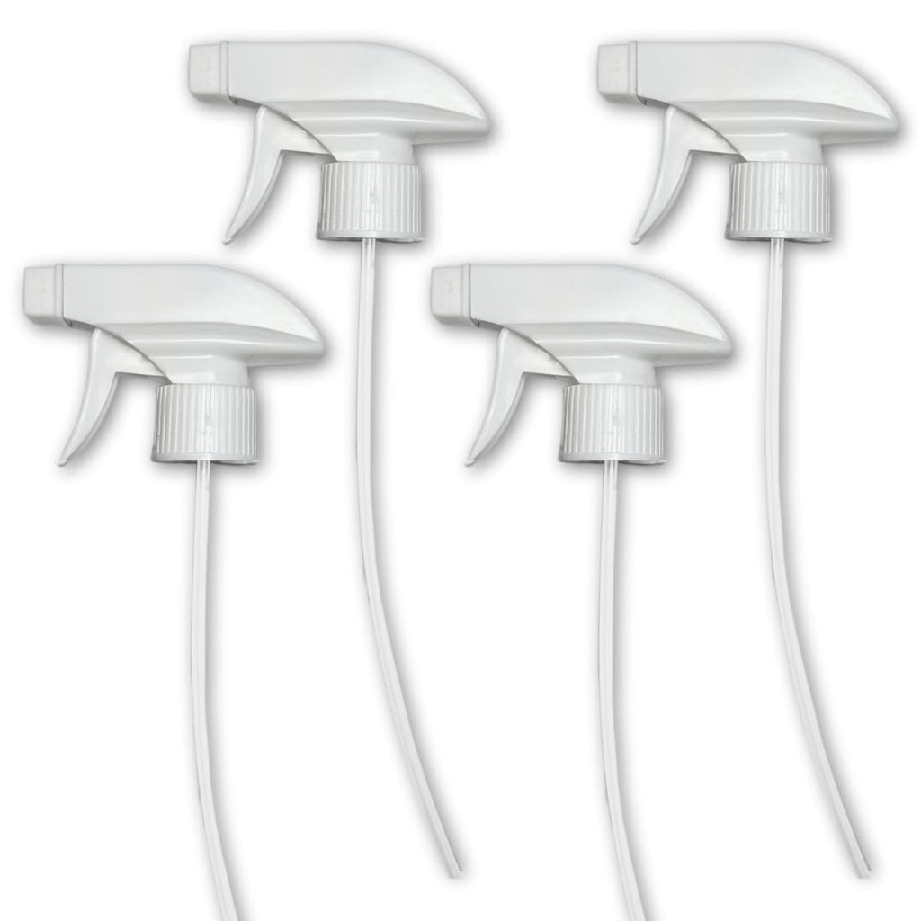 Serious Soil 4-Pack White Trigger Sprayers - Heavy Duty Dual Misting and Stream Spray Bottle. Perfect Sprayer Head Replacement for 8oz,16oz, or 32oz Spray Bottles for Home, Kitchen, Garden and Office