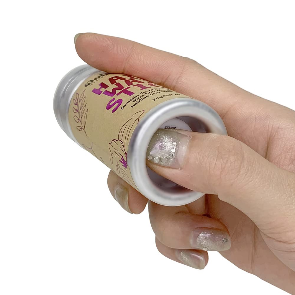 Dolahair Portable Travel Hair Wax Stick - Slick Hair Pomade with Smoothing Brush for Women, Kids & Girls' Hair Styling