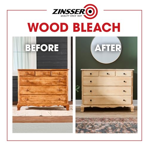 Buy now Zinsser Wood Bleach Kit | Lighten Furniture, Floors, Cabinets, Trim | Removes Red Tone | 2-Step Brightening System | 2-Step 8 fl. oz. Kit (16 fl. oz. Total) at indiglob india