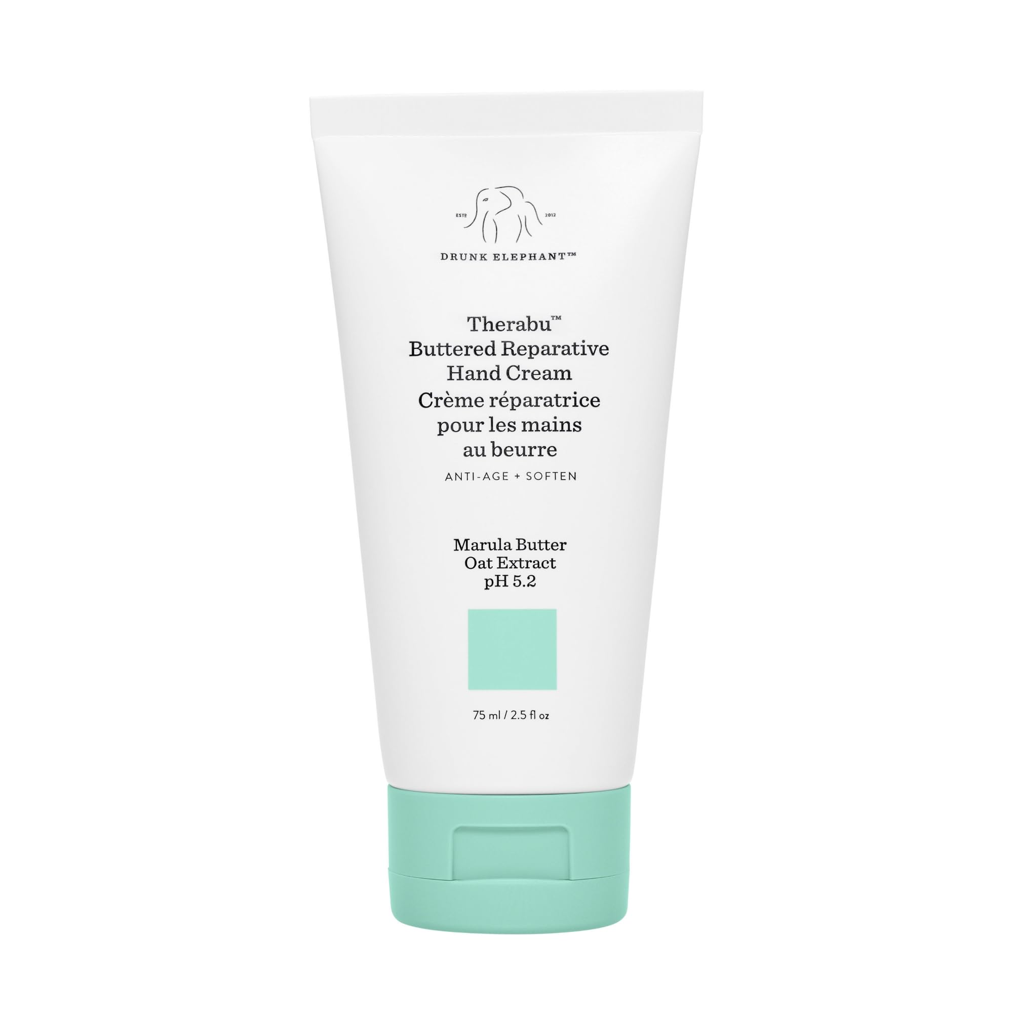 Buy now Drunk Elephant Therabu Buttered Reparative Hand Cream - 75 ml/2.5 fl oz - Hand Lotion - Clean Clinical Skincare - Cruelty-Free - Dermatologist-Tested - Free of Essential Oils, Silicones, and Fragrance at indiglob india