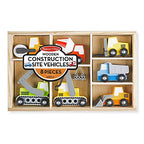 Buy now Melissa & Doug Wooden Construction Site Vehicles with Wooden Storage Tray (8 pcs) at indiglob india