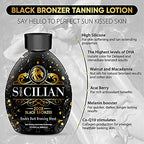 Buy now The Sicilian 200X Dark Black Bronzer Tanning Lotion - BEST for Glowing Skin - Gradual Bronzing & Sunless Self Tanner Lotion - Luxurious Sunless Body Tanning Lotion Nourishes Skin at indiglob india