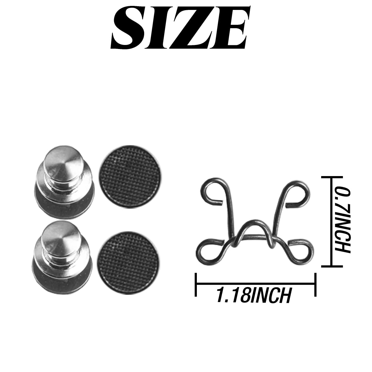RONYOUNG 60PCS Pant Waist Tightener, Adjustable Buckle Set Jean Buttons for Loose Jeans Pants Clips for Waist Pins No Sewing Brooch Tightening Waistband Tightener for Pants Jeans Skirts (10sets)
