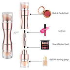Buy now Bling Toman 4 in 1 Makeup Brush, Eyeshadow Eye Lip Face Concealing Blush Foundation Brush All in One Retractable Travel Size Makeup Brush Set (rose gold brush) at indiglob india