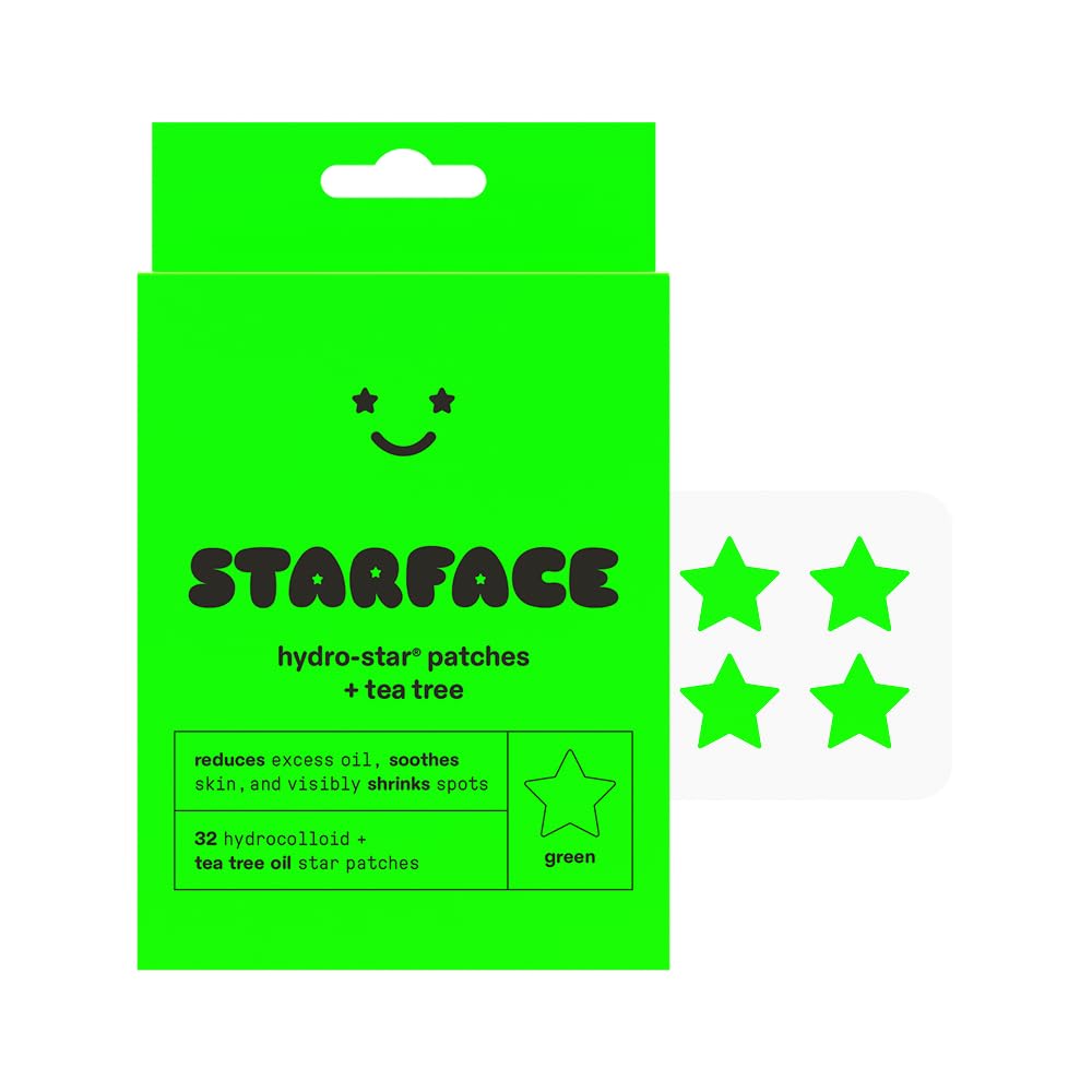 Buy now Starface Party Pack BIG PACK Hydro-Stars, Colorful Hydrocolloid Pimple Patches, Absorb Fluid and Reduce Redness, Cute Star Shape (96 Count) Regular Green Hydrocolloid Stars at indiglob india