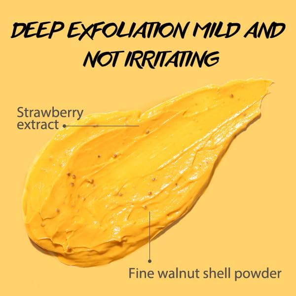 Buy now Vitamin C and Turmeric Face Scrub Cream Organics Microdermabrasion Facial Scrub Exfoliating Clears Blackheads Improve Dark Spot Acne with Strawberry Extract Exfoliator 130g/4.5oz at indiglob india