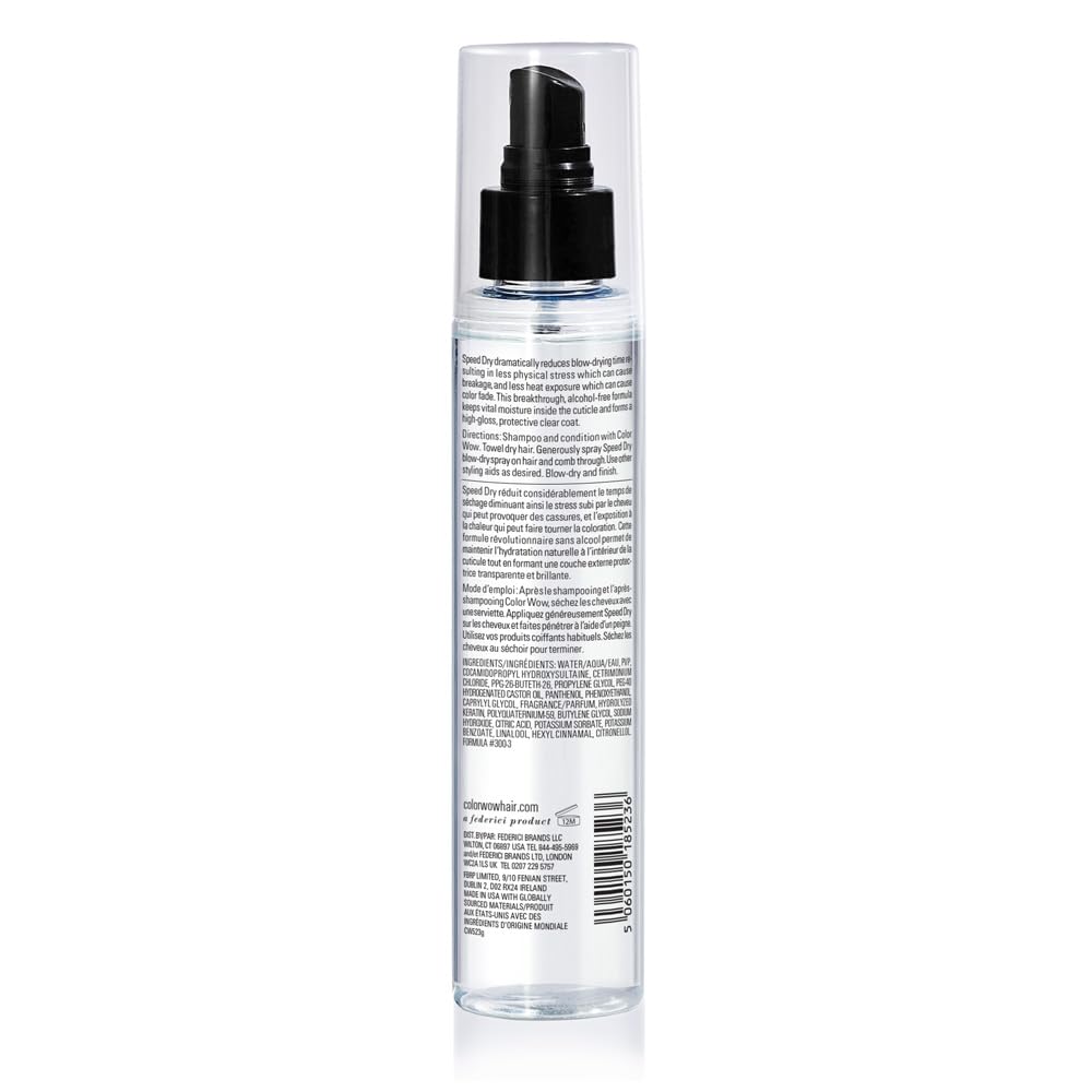 Buy now COLOR WOW Speed Dry Blow Dry Spray â€“ Cut Blow Dry Time by 30% | Heat Protectant, Prevent Breakage | Cruelty-Free & Gluten-Free at indiglob india