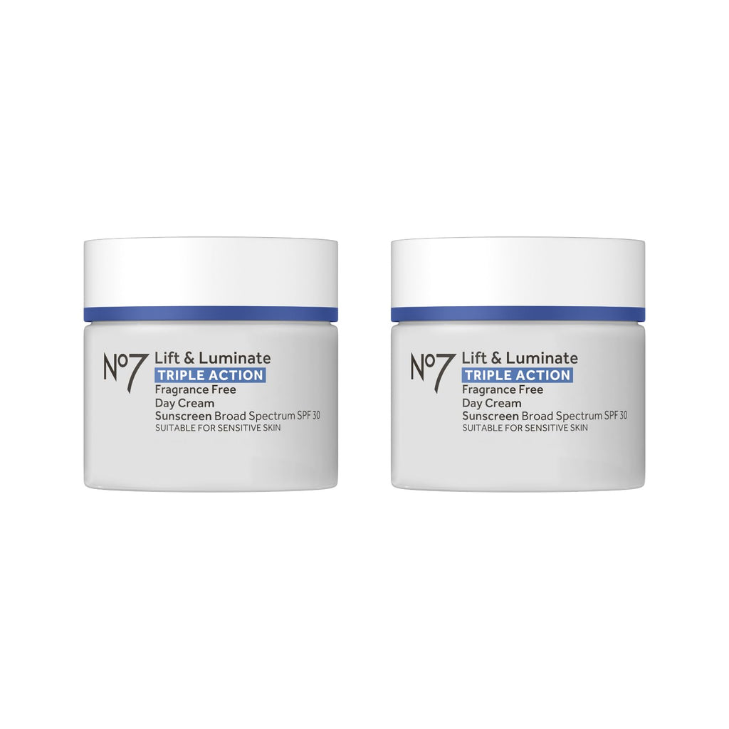 No7 Lift & Luminate Triple Action Face Cream with SPF 30, 1.69 oz | Fragrance Free Moisturizer, Anti Aging Collagen Peptides, Brightening Complex, Evens Skin Tone, Wrinkles Appear Reduced
