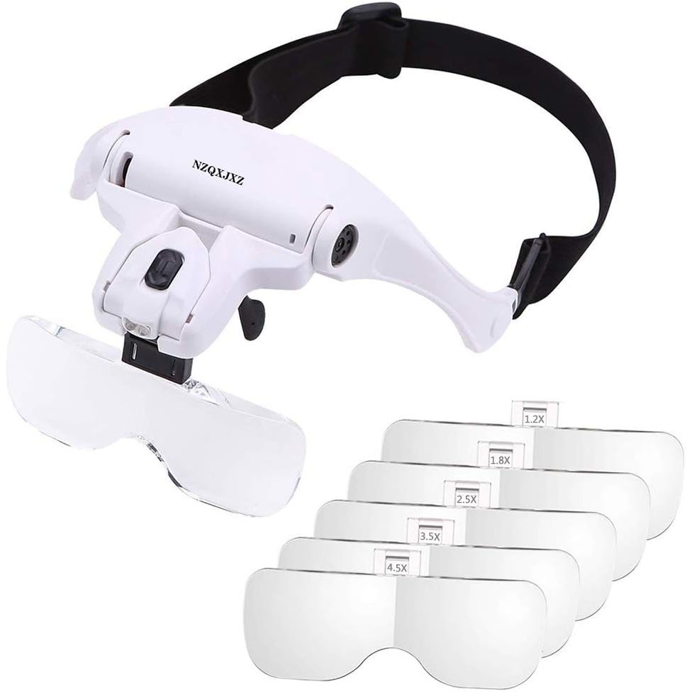 Buy now Headband Magnifier Glasses LED Magnifying Loupe Head Mount Magnifier Handsâ€”Free Bracket and Headband are Interchangeable 5 Replaceable Lenses1.0X,1.5X,2.0X,2.5X,3.5X (Upgraded Version) Default at indiglob india