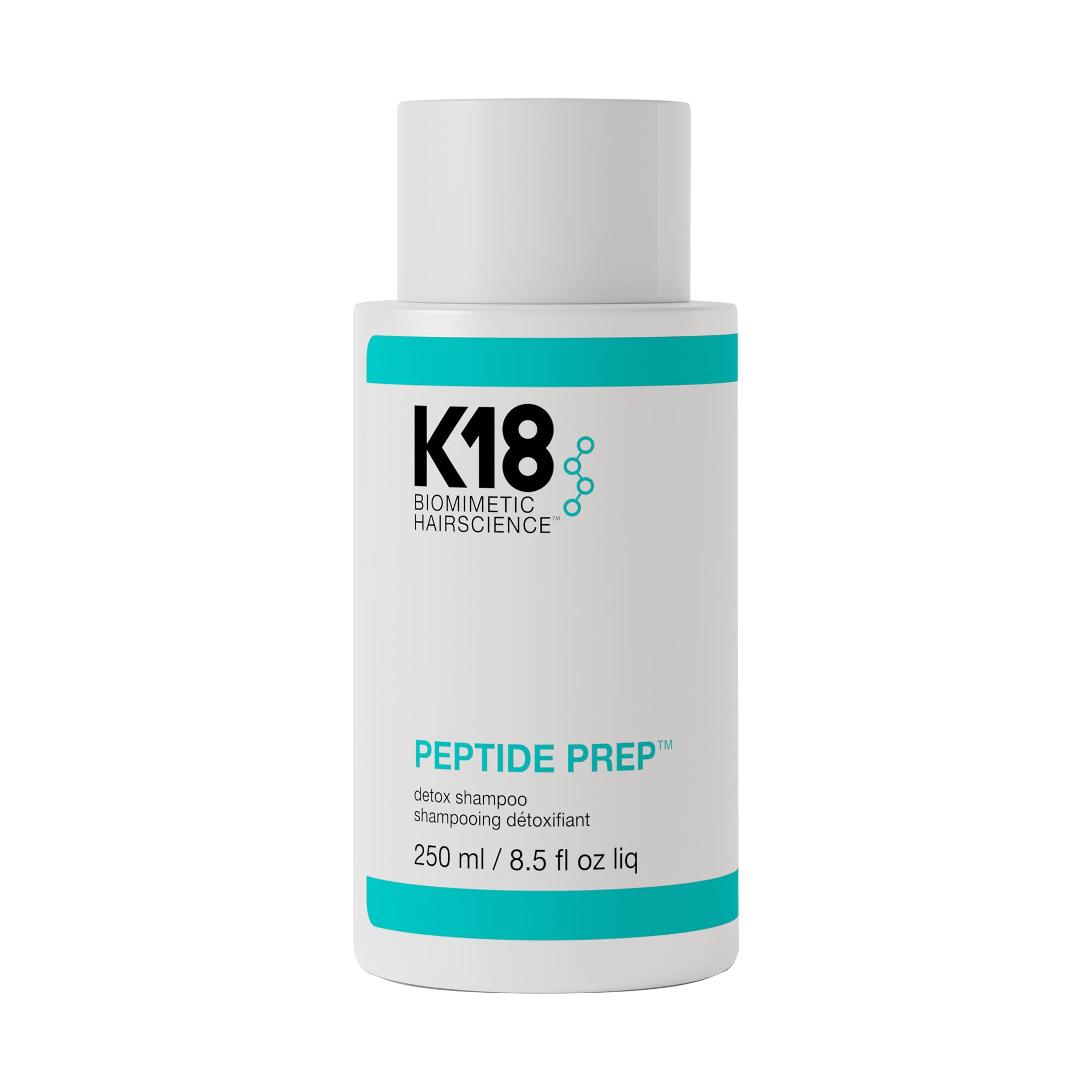 K18 Peptide Prep™ Detox Shampoo - Color Safe Clarifying Shampoo for Build Up Removal - Gently Removes Dirt, Oil + Metals from Hard Water with Activated Charcoal + Salicylic Acid