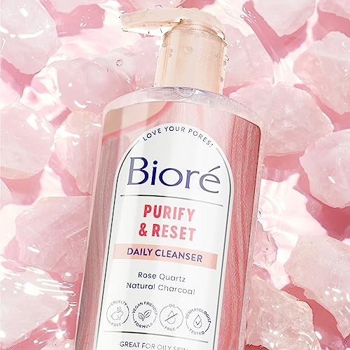 Buy now BiorÃ© Rose Quartz + Charcoal Daily Purifying Cleanser, Oil Free Facial Cleanser Energizes Skin, Dermatologist Tested and Cruelty Free, 6.77 oz at indiglob india