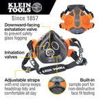 Buy now Klein Tools 60552 Reusable P100 Half-Mask Respirator with Replaceable Filters for Dust, Metal Fumes, and Oil Mist, M/L at indiglob india