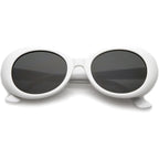 Buy now My Shades - White Oval Round Sunglasses Thick Bold Retro Clout Goggles (White, Smoke), Large at indiglob india