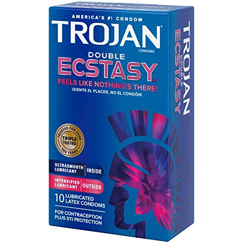 Buy now Trojan Ecstasy Heat Latex Lubricated Ribbed Condoms for Men with Warming Lubricant for a Heightened Experience, Helps Reduce Risk of Pregnancy and Sexually Transmitted Infections (STIs), 10 Count at indiglob india
