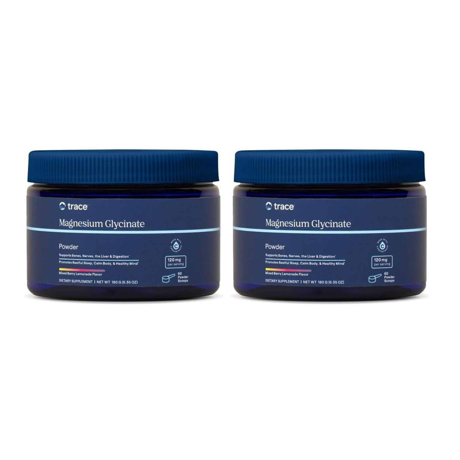 Trace Minerals Magnesium Glycinate Powder, Mixed Berry Lemonade | High absorption chelated form, Gentle on stomach, ionic trace minerals, Calm muscles and mood