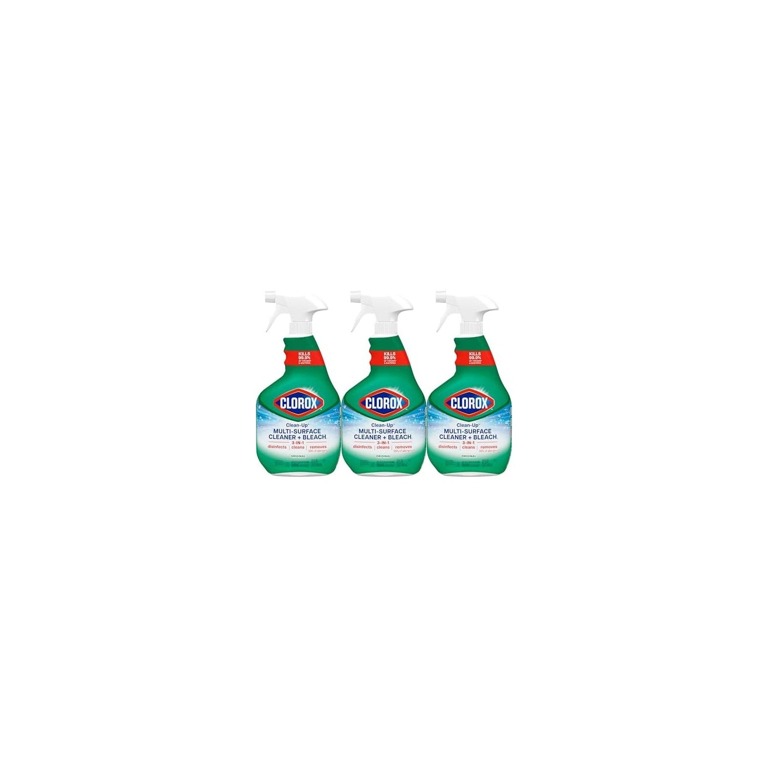 Buy now Clorox Clean-Up Multi-Surface Cleaner with Bleach, Original, Spray Bottle, 32 Fl Oz., Pack of 3 at indiglob india
