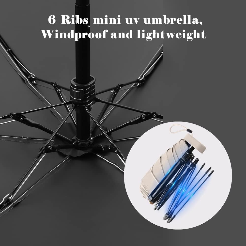 Buy now ESUFEIR Mini Travel Sun Umbrella for Purse With Case,Small Compact UV Umbrella Protection Sun,Lightweight Portable Parasol Windproof for Women Men Kids (Pink) at indiglob india