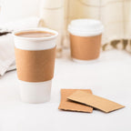 Karat [1,000 ct] Coffee Cup Sleeves Traditional Corrugated Coffee Cup Jackets for 10 oz to 24 oz Cups, Recyclable & Disposable (C5300 Kraft)