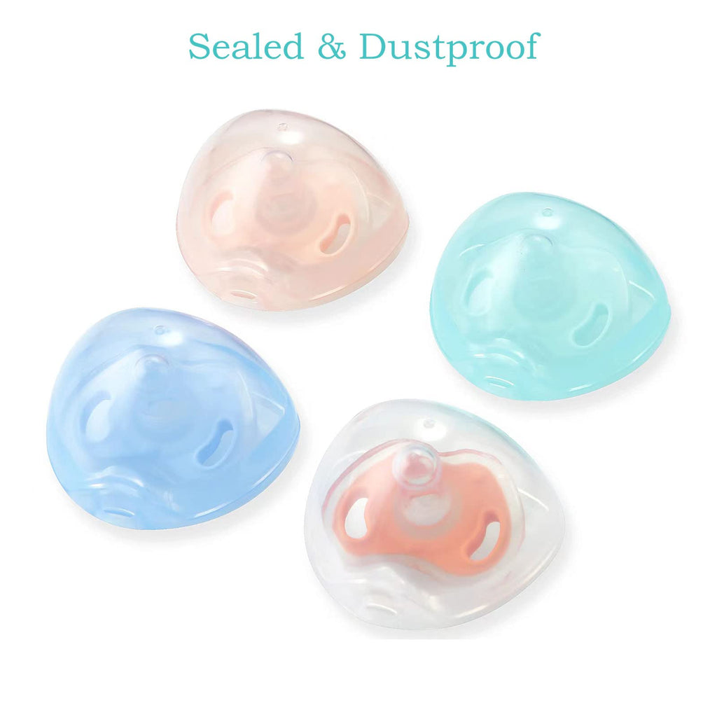 PandaEar 4 Pack Pacifier Holder Case, Baby Binky Storage Travel Container