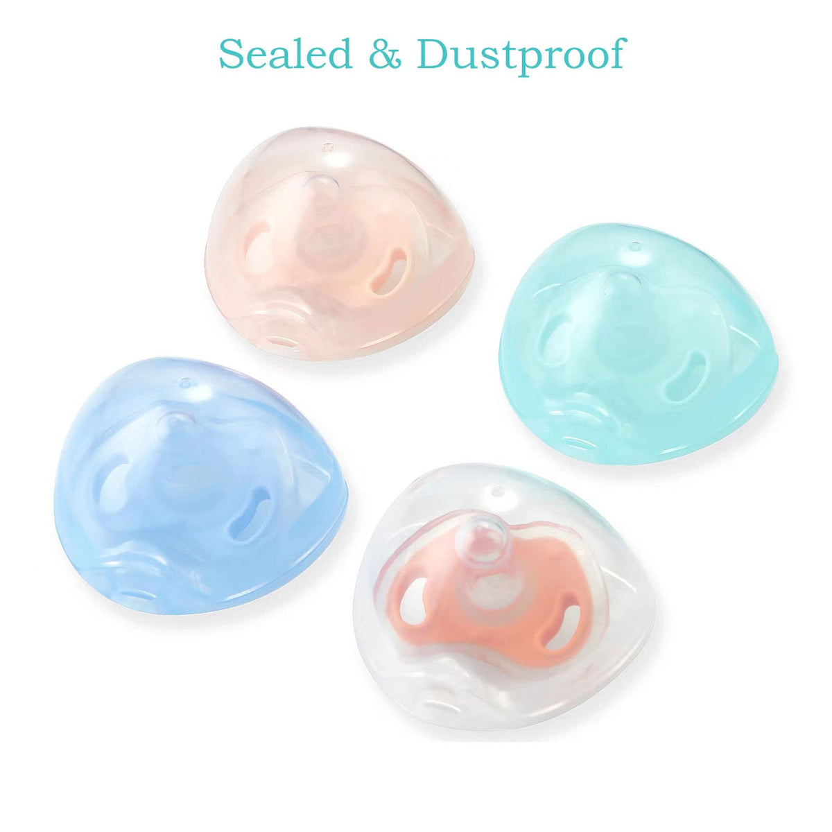 PandaEar 4 Pack Pacifier Holder Case, Baby Binky Storage Travel Container