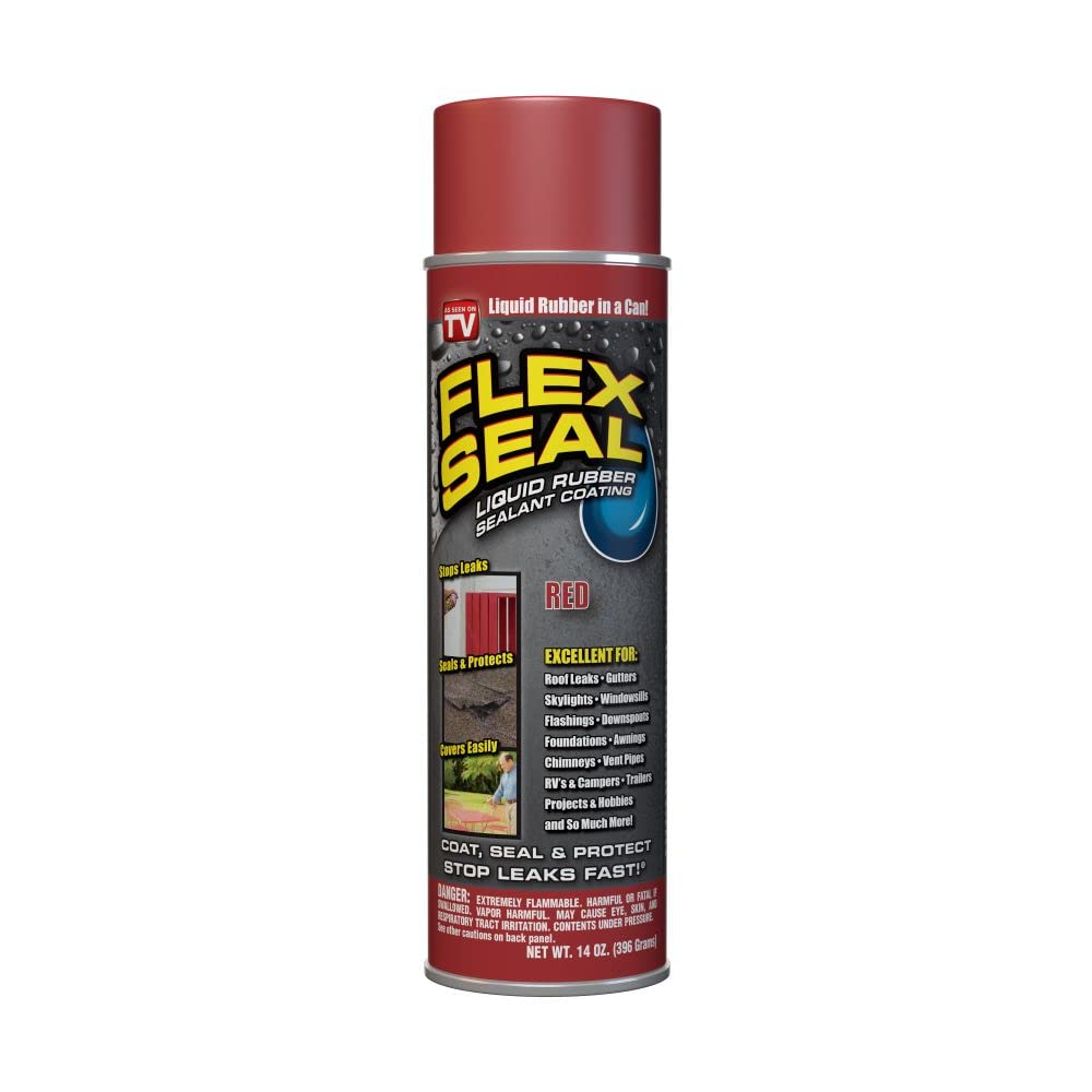 Buy now Flex Seal, 14 oz, Clear, Stop Leaks Instantly, Transparent Waterproof Rubber Spray On Sealant Coating, Perfect for Gutters, Wood, RV, Campers, Roof Repair, Skylights, Windows, and More Red 14 oz (Pack of 1) at indiglob india