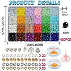 Buy now AIFNIY 570PCS Glass Beads for Jewelry Making 8mm Turquoise 24 Colors Crystal Beads Bracelet Making Kit Loose Round Gemstone Stone Spacer Chakra Energy Healing Beads Bulk DIY Crafts (Kit A) at indiglob india