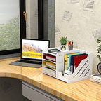 Buy now Classic 4+3 Desk Organizer, All in One Office Supplies Accessories Magazine Holder Frames File Divider Document Cabinet Rack Storage Organizer Box Features Total 7compartments for Office at indiglob india