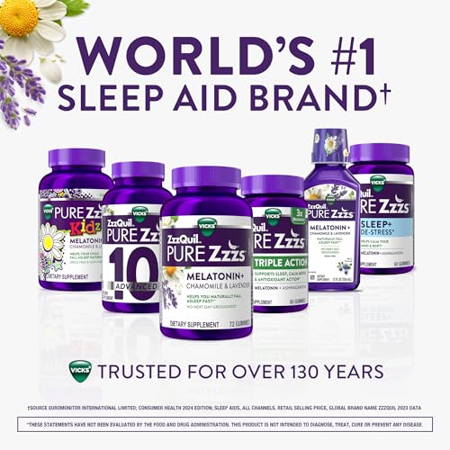 Buy now ZzzQuil Pure Zzzs Melatonin Gummies, Melatonin 5mg, Sleep Aid, with Chamomile & Lavender, Melatonin Sleep Gummies, Sleep Aids for Adults, Berry Flavored, 60 Sleep Gummies at indiglob india