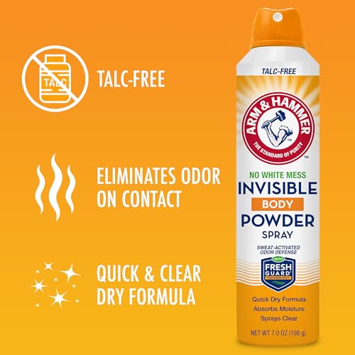 Buy now Arm & Hammer Invisible Body Powder Spray, Clear Talc-Free Body Odor & Sweat Control For Men & Women, Spray Body Powder For Women And Men, Arm And Hammer Body Spray Powder, 7 Oz (3 Pack) at indiglob india