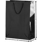 Buy now Vibrant Solid Glossy Medium Bag - 9.5"H x 7.75"W x 4.5" (1 Pc.) - Sturdy, Eye-Catching & Eco-Friendly - Ideal for Events, Celebrations & Gifting, Black at indiglob india