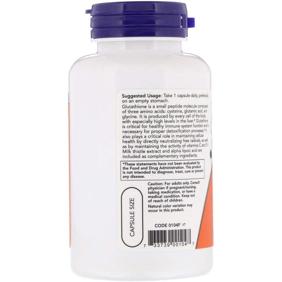 Buy now NOW Foods - Glutathione Cellular Antioxidant 500 mg. - 60 Vegetarian Capsules at indiglob india