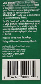 Buy now STIM-U-DENT Original Plaque Removers Mint -- 100 Toothpicks at indiglob india