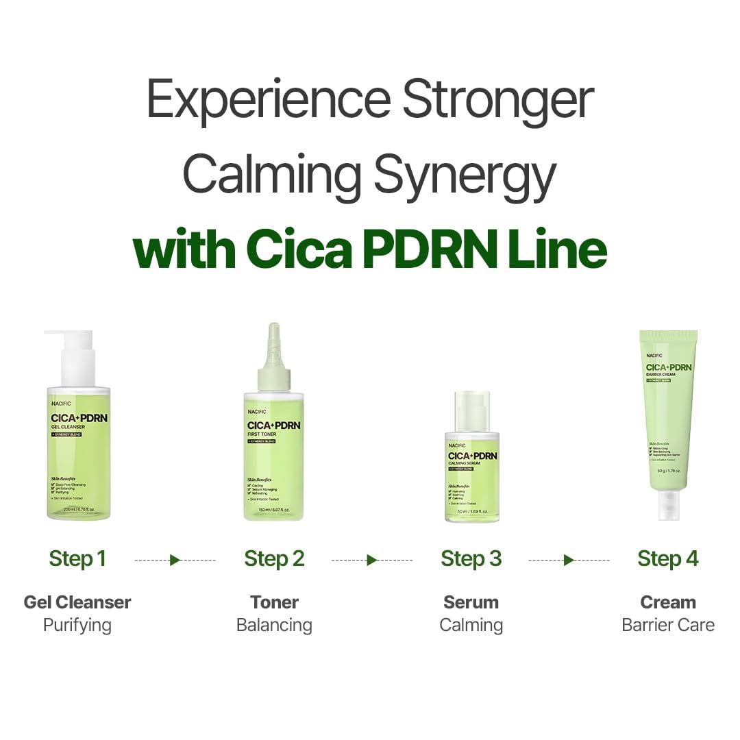 NACIFIC Cica PDRN Gel Cleanser 6.76 fl oz 200ml, Centella Asiatica, Low pH Deep Pore Cleanser for Sensitive Skin, Soothing, Purifying Korean Face Wash