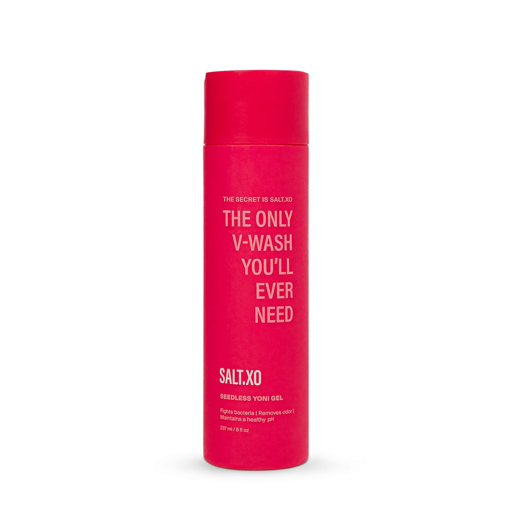salt.xo Seedless Yoni Gel Wash, Feminine Wash with Refreshing Cucumber and Aloe Vera, All Natural Intimate Care Gel for Women, pH Balance V Wash Cruelty-Free, Feminine Hygiene Products (8 Fl Oz)