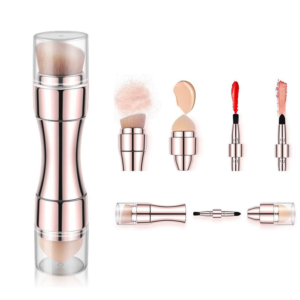 Buy now Bling Toman 4 in 1 Makeup Brush, Eyeshadow Eye Lip Face Concealing Blush Foundation Brush All in One Retractable Travel Size Makeup Brush Set (rose gold brush) at indiglob india