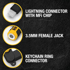 Buy now DEWALT Heavy Duty 3.5mm to Lightning Adapter, 90Degree L Connector Female to 3.5mm Male Headphone Jack Adapter for iPhone, Compatible Lightning to 3.5 mm Headphone Jack Adapters, Adapts Legacy Devices at indiglob india