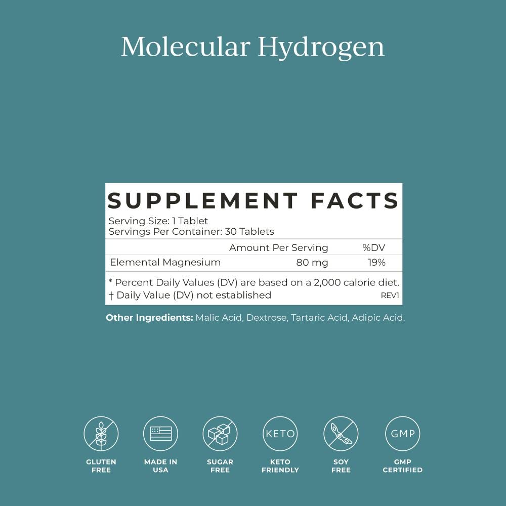 CYMBIOTIKA H2 Molecular Hydrogen Tablets, 12 ppm Antioxidant Water