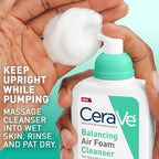 Buy now CeraVe Balancing Air Foam Face Wash, Foaming Facial Cleanser For Combination Skin, 8HR Oil Control + 24HR Hydration, Fragrance-Free & Non-Comedogenic, With Glycolysine™ & 3 Essential Ceramides, 8oz at indiglob india
