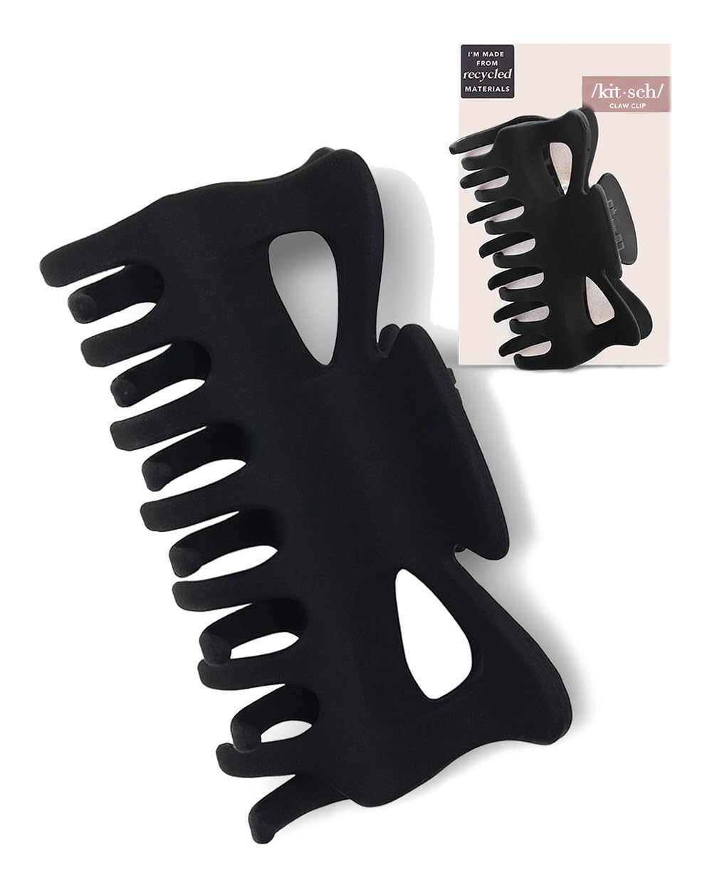 Buy now Kitsch Medium Claw Clips for Women - Strong Hold & Stylish Glossy Puffy Design Hair Accessories | Half-Up or Full Updos | Ideal Gifts for Women - 2pc Set, Black & Tort at indiglob india