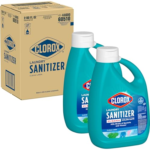 Buy now CLOROX Laundry Sanitizer, 0% Bleach, Color Safe, Clean Linen, Fresh, 80 Fl oz, Pack of 2 (Pack May Vary) at indiglob india