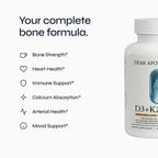 D3+K2 Max Vitamin D3 125mcg + K2 MK-7 100mcg with Calcium 210mg & BioPerine - Bone, Heart & Immune Support - Non-GMO, Gluten Free - 60 Capsules
