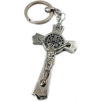 Buy now Nazareth Store Saint Benedict Cross Keychain Catholic Crucifix Medal Keyring Jerusalem Charm 3" at indiglob india