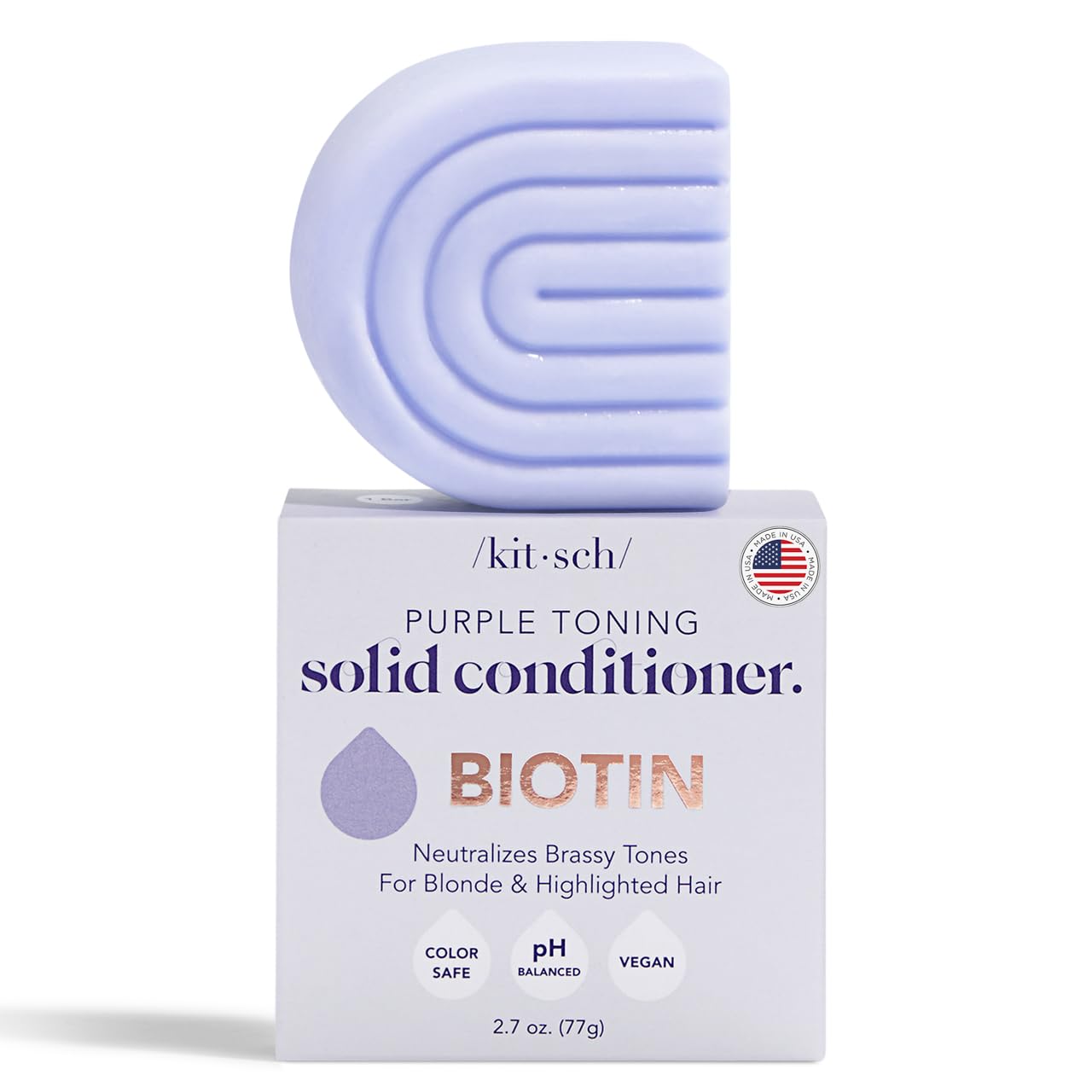 Buy now Kitsch Toning Purple Conditioner For Blondes & Color Treated Hair - Conditioner Bar For Women & Men - With Biotin for Strengthening & Neutralizing Brassy Tones - Vegan, Silicone & Sulfate Free - 2.7oz at indiglob india