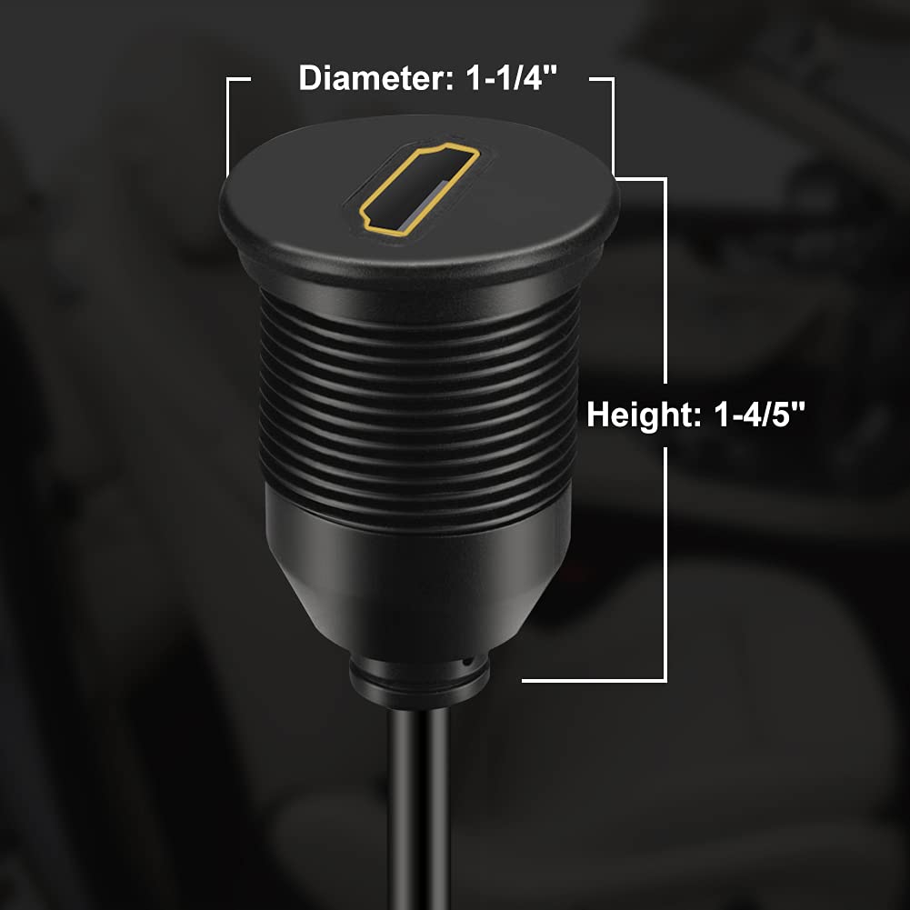 Buy now BATIGE HDMI Male to Female Car Mount Flush Extension Cable Truck Boat Motorcycle Dashboard Flush Mount with Mounting Panel - 3ft at indiglob india