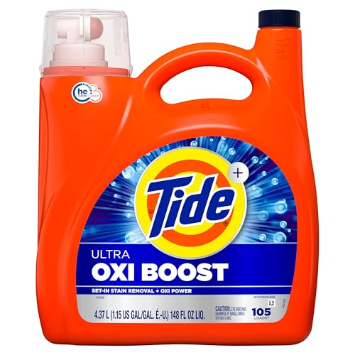 Buy now Tide Ultra Oxi Boost Liquid Laundry Detergent, 117 fl oz, 83 Loads, Advanced Stain Remover, Laundry Detergent Liquid with Extra Oxi Power at indiglob india