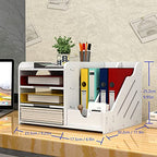 Buy now Classic 4+3 Desk Organizer, All in One Office Supplies Accessories Magazine Holder Frames File Divider Document Cabinet Rack Storage Organizer Box Features Total 7compartments for Office at indiglob india