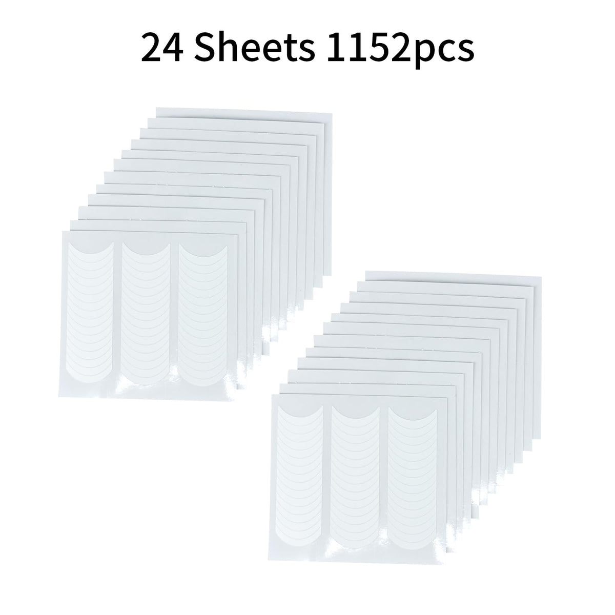 Moon Shape French Manicure Stickers - 24 Sheets Self-Adhesive Nail Art Stencils & Smile Line Guides for Women and Girls (Over 1000 Pieces)