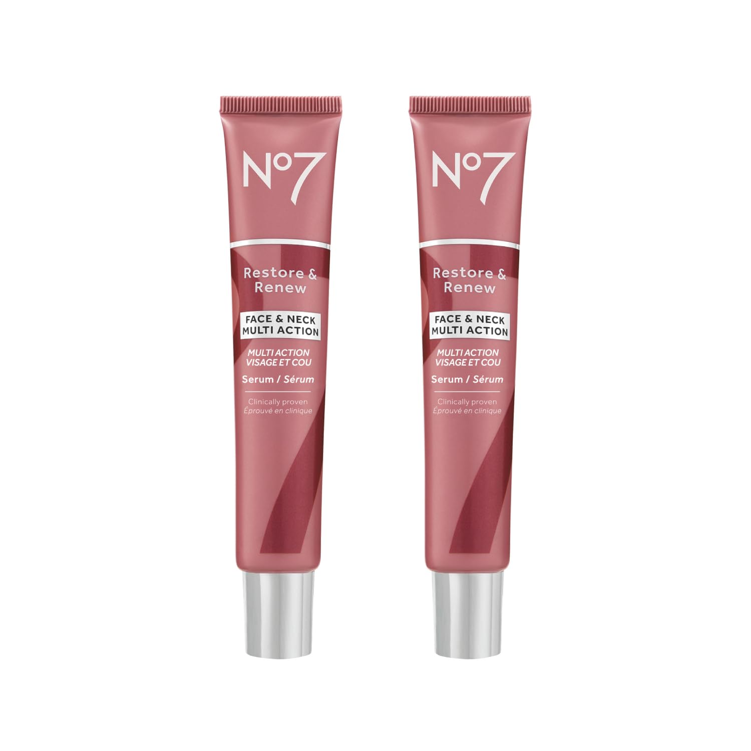 No7 Restore & Renew Sculpting Face & Neck Serum, 1 fl oz | Anti-Aging Formula, Deep Wrinkle Repair, Collagen-Infused Skincare, Hydrating Hibiscus Peptides & Hyaluronic Acid