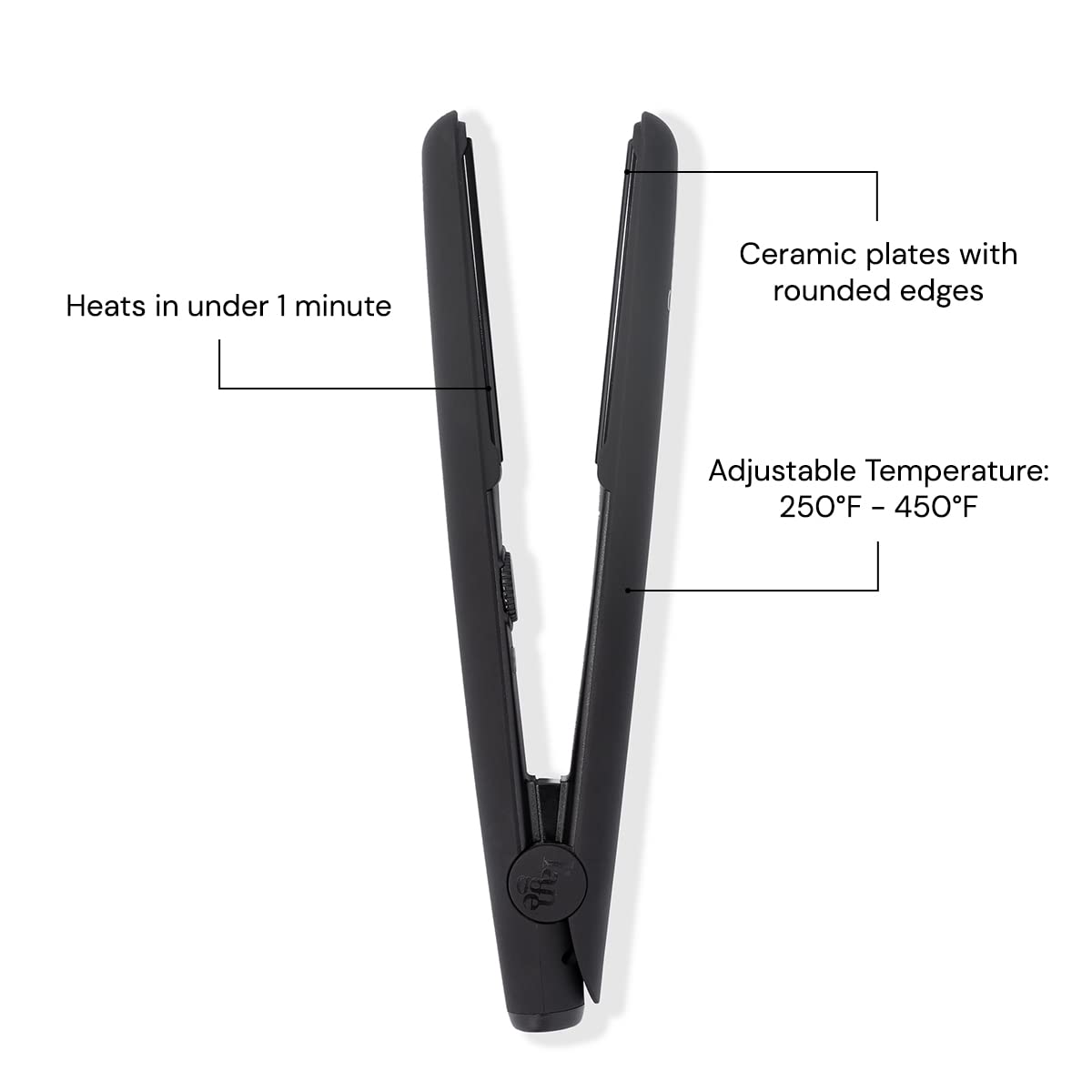 L'ANGE HAIR Le Ceramique 1-Pass Flat Iron Hair Straightener | Fast Heating Ceramic Flat Iron | Best Hot Tools Professional Hair Straightener to Lock in Moisture & Shine | (Black)