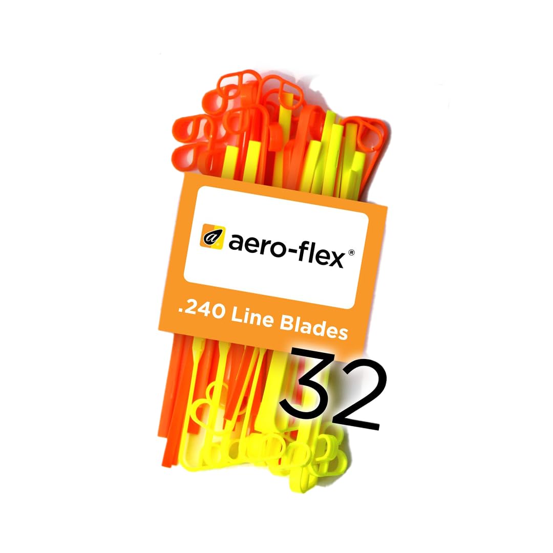 Aero-Flex® Premium Replacement Flexible Line Blades for Trimmers - Durable String Replacement - .240 Line Blades (32 Combo Pack)